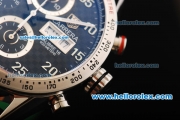 Tag Heuer Carrera Calibre 16 Swiss Valjoux 7750 Automatic Movement Steel Case with Black Dial and White Markers