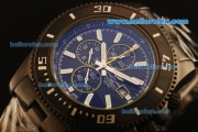 Breitling SuperOcean Chronograph Quartz PVD Case with Black Dial and PVD Strap-Stick Markers