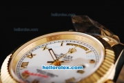 Rolex Day-Date II Automatic Movement Full Gold with White Dial and Roman Markers