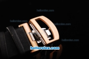 Richard Mille RM016 Rose Gold Case with Rose Gold Roman Markers and Black Leather Strap