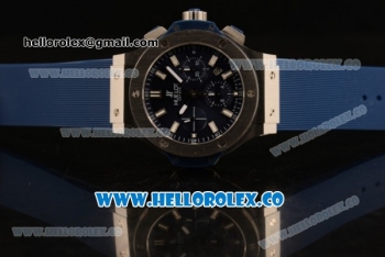 Hublot Big Bang Chrono Swiss Valjoux 7750 Automatic Steel Case with Blue Dial and Blue Rubber Strap (YF)