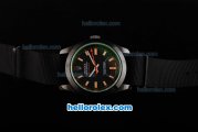 Rolex Milgauss Automatic Movement PVD Case with Black Dial and Stick Markers-Nylon Strap