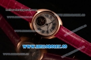 Cartier Cle de Cartier Swiss Tourbillon Manual Winding Rose Gold Case with White Dial and Pink Leather Strap