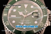 Rolex Submariner Clone Rolex 3135 Automatic Steel Case/Bracelet with Green Dial and White Markers (CF)