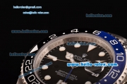 Rolex GMT-Master II Swiss ETA 2836 Automatic Full Steel with Black Dial Blue/Black Bezel and White Markers