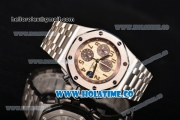 Audemars Piguet Royal Oak Offshore Safari 2014 Chrono Swiss Valjoux 7750 Automatic Steel Case/Bracelet with Yellow Dial and Brown Arabic Numeral Markers - 1:1 Original (NOOB)