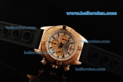 Breitling Chronomat B01 Chronograph Quartz Movement Rose Gold Case with Rose Gold Stick Markers and Black Rubber Strap