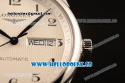 Longines Master Swiss ETA 2824 Automatic Steel Case with White Dial and Steel Bracelet