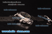 Panerai Luminor Regatta Chronograph PAM 308 Swiss Valjoux 7750 Automatic Steel Case with Black Dial and Black Rubber Strap