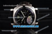 Panerai Luminor 1950 Chrono Flyback PAM 212 Swiss Valjoux 7750 Automatic Steel Case with Black Dial and Black Rubber Strap Stick/Arabic Numeral Markers