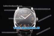 Panerai Radiomir 1940 Clone Panerai P.999/1 Manual Winding Steel Case with Black Dial Black Leather Strap and Stick/Arabic Numeral Markers (KW)