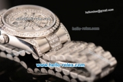 Rolex Day Date Asia 2813 Automatic Steel Case with Diamond/Steel Strap Diamond Bezel and Diamond Dial