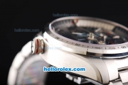 Tag Heuer Grand Carrera Calibre 36 Swiss Valjoux 7750 Automatic Movement Full Steel with Stick Markers and Black Dial