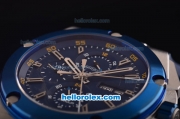 IWC Ingenieur Doppelchronograph Asia ST17 Automatic Steel Case with Blue Bezel and Blue Dial - 7750 Coating
