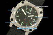 U-Boat Thousands of Feet Swiss ETA 2836 Automatic Movement Steel Case with Black Dial and Black Leather Strap