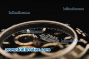 Rolex Daytona Chronograph Swiss Valjoux 7750 Automatic Movement PVD Case with Black Dial and PVD Strap