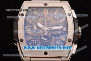 Hublot MP-06 Senna Champion 88 Chrono Miyota Quartz Steel Case with Skeleton Dial and Yellow/Black Leather Strap