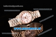 Rolex Datejust Swiss ETA 2671 Automatic Rose Gold Case with Pink Dial Roman Numeral Markers and Rose Gold Bracelet (BP)