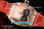 Richard Mille RM053 Asia Automatic Rose Gold Case with Skeleton Dial and Red Rubber Strap