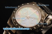 Rolex Daytona Chronograph Swiss Valjoux 7750 Automatic Movement PVD Case with Blue MOP Dial and PVD Strap