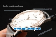 BlancPain Villeret Ultraplate Remontage Automatique 9015 Auto Steel Case with White Dial and Black Leather Strap - 1:1 Origianl (ZF)