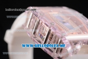 Richard Mille RM 07-02 Miyota 9015 Automatic Pink Sapphire Case with Blue MOP Dial and White Rubber Strap