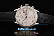 Tag Heuer Carrera Calibre 16 Automatic Movement 7750 Coating Case with White Dial and Black Rubber Strap