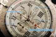 Breitling Chronomat Evolution Quartz Movement with Full White Dials and Silver Stick Markers-SSband