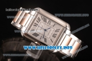 Cartier Tank Anglaise Miyota 9015 Automatic Two Tone Case/Bracelet with Silver Dial and Roman Numeral Markers