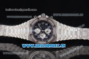 Audemars Piguet Royal Oak Offshore Seiko VK67 Quartz Steel/Diamonds Case with Black Dial and Arabic Numeral Markers