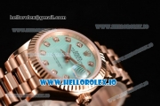 Rolex Datejust Swiss ETA 2671 Automatic Rose Gold Case with Diamonds Markers Green Dial and Rose Gold Bracelet (BP)