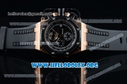 Audemars Piguet Royal Oak Offshore Survivor Chrono Japanese Miyota OS20 Quartz Rose Gold Case with Ceramic Bezel Black Dial and Black Rubber Strap (EF)