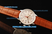 IWC Portuguese Yacht Club Chronograph Miyota Quartz Movement Steel Case with White Dial and Rose Gold Markers