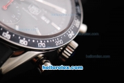 Tag Heuer Carrera Swiss Valjoux 7750 Automatic Movement Black Bezel with Black Dial and Silver Stick Markers