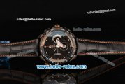 Tag Heuer Grand Carrera Calibre 36 RS Caliper Chrono Miyota OS20 Quartz PVD Case with Black Leather Strap Orange Second Hand and Black Dial - 7750 Coating