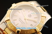 Tag Heuer Aquaracer Swiss ETA Quartz Movement Gold Bezel with Pink MOP Dial and Stick Markers