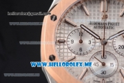 Audemars Piguet Royal Oak Miyota Quartz Two Tone Case/Bracelet with Silver Dial and Stick Markers