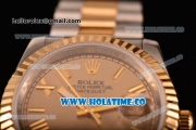 Rolex Datejust Asia Automatic Two Tone Case/Bracelet with Gold Dial and Roman Numral Markers