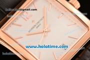 Vacheron Constantin Historiques Toledo Miyota Quartz Rose Gold Case with Stick Markers and White Dial