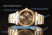 Rolex Datejust Grey Dial With Diamond Bezel Two Tone YG/SS Rolex 3255