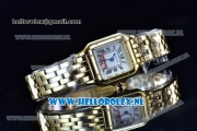 Cartier Santos 100 Japanese Miyota Quartz Yellow Gold Case with White Dial Roman Numberal Markers and Yellow Gold Bracelet