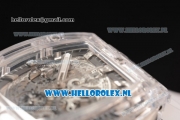 Hublot MP-06 Senna Chrono OS20 Quartz Rubber Case with Skeleton Dial and White Rubber Strap