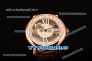 Cartier Rotonde De Cartier Asia Automatic Rose Gold Case with Black Skeleton Dial and White Inner Bezel