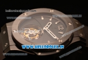 Hublot Big Bang Tourbillon Movement PVD Case Ceramic Bezel with Black Dial and Black Rubber Strap