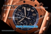 Audemars Piguet Royal Oak Offshore Pride of Argentina Swiss Valjoux 7750 Automatic Rose Gold Case with Brown Leather Strap Blue Dial and White Arabic Numeral Markers - 1:1 Original (J12)