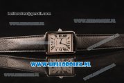 Cartier Tank Solo Swiss Quartz Movement Steel Case with White Dial and Black Leather Strap - 1:1 Origianl (ZF)