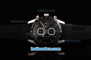 Tag Heuer Carrera Automatic with Black Bezel,Black Dial and Black Rubber Strap