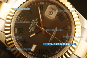 Rolex Datejust II Swiss ETA 2836 Automatic Full Steel with Yellow Gold Bezel and Grey MOP Dial- Two Tone Strap