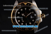 Rolex GMT-Master II Asia 2813 Automatic Steel Case with Black Dial and Black Nylon Strap Dot Markers