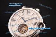 Cartier Ballon Bleu Tourbillon Seagull St8001 Tourbillon Manual Winding Steel Case with White Dial